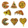 Wholesale Pizza Embroidered Patches Set of 8, Fashion Bag Charm for DIY Crafts