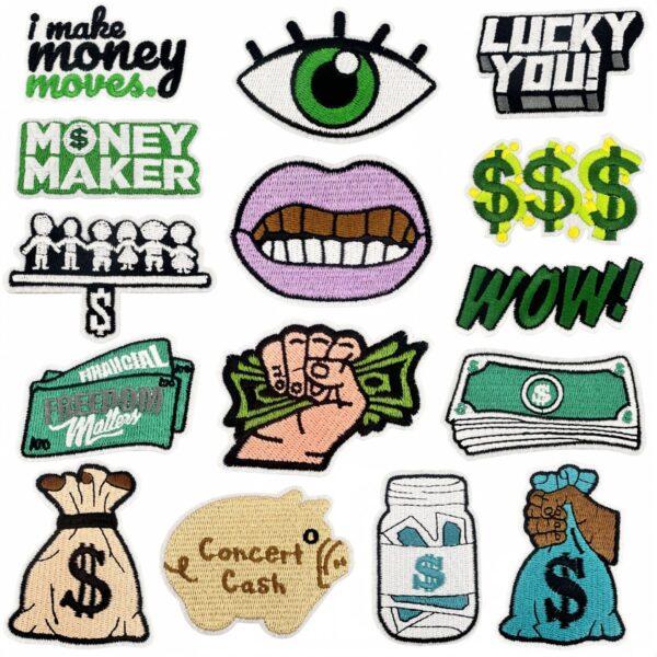 oly-5431a6bbb81a8a99d7c8e88e1b9bb4cf Wholesale Embroidered Cartoon Dollar Bill Patch Decorative Applique for Clothing DIY Gift Accessories