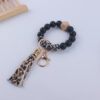 oly-5439f817141299393301ee3ca968db08 Wholesale Leopard Print Silicone Wrist Keychain Fashion Accessory DIY Beaded Key Ring Gift