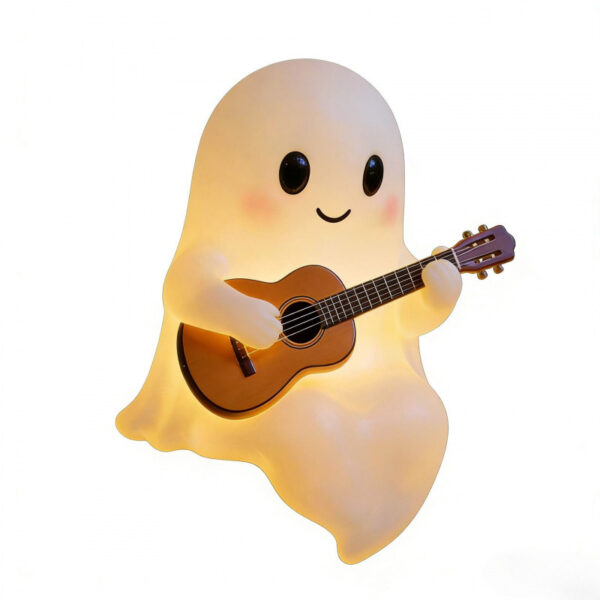 Wholesale Stylish Halloween Ghost Guitar Reading Night Light Resin USB Cute Home Decor Resale Gift