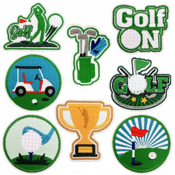 oly-544d16d632a6af2af2dd0836a267b9d3 Wholesale Polyester Thread Golf Embroidery Patch Cartoon Design Boutique Fashion Accessory