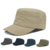 Wholesale Mesh Quick Dry Flat Top Baseball Cap Solid White for Summer Sun Protection