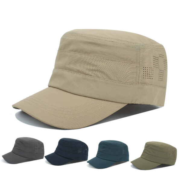 Wholesale Mesh Quick Dry Flat Top Baseball Cap Solid White for Summer Sun Protection