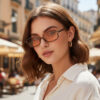 Wholesale Retro Ring Design Full Frame Sunglasses UV400 for Sun Protection Fashion Accessory