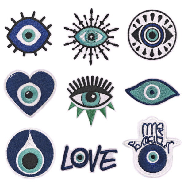 oly-54799b9ff510a6dcc9d753fb83e9b2bf Wholesale Trendy Evil Eye Embroidered Patch Decorative Iron On Applique for Shoes Hats Clothing DIY Craft Supply