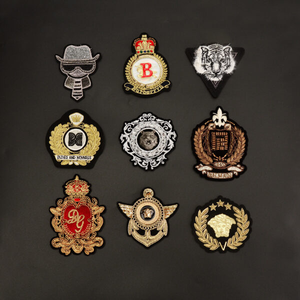 Wholesale European Academy Style Crown Embroidery Metal Badge, Fashion Accessory for Everyday Wear or Gift