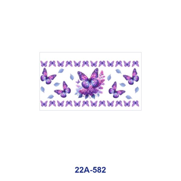 oly-54c2481cc903b5819d9f5ede65c5a8d7 Wholesale 5pcs Dreamy Watercolor Butterfly Border Rose Sunflower Violet Daisy Mixed Bloom Decor Prints 16oz Cup UV DTF Wraps