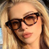 Wholesale Retro Square Frame Sunglasses with Rivet Details Trendy Women's Fashion Accessory for Outdoor Driving