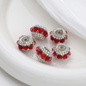 Bright red / 20mm love cat eye lantern beads