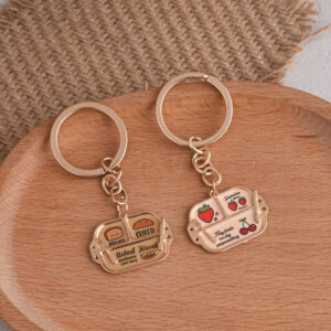 oly-54dd784eedeea40111ba03ea6f624052 Wholesale Zinc Alloy Double Sided Printed Strawberry Keychain Chic Car Key Accessory Boutique Gift