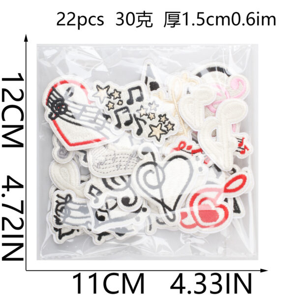 oly-54ddc0a99ebc28c4677216724718e511 Wholesale Polyester Thread Embroidered Patch Musical Note Decorative Accent for Clothing Repair and DIY