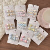 oly-54e48a5f72f20877eb354e78525468c8 Wholesale Spring Floral Metal Hair Clip Set Polka Dot Heart Design Cute Side Clips Everyday Hair Accessory Boutique Resale