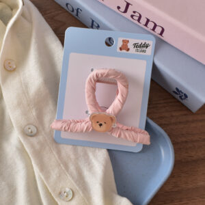 18 # Light pink bear head small cross-8cm