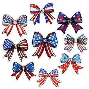 Wholesale US Flag Embroidered Bow Patch Decorative Accent for Fashion Accessory Boutique Resale