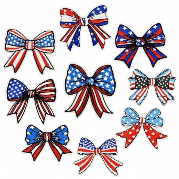 oly-551cad74f960447fb72bdc9bd1f68664 Wholesale US Flag Embroidered Bow Patch Decorative Accent for Fashion Accessory Boutique Resale
