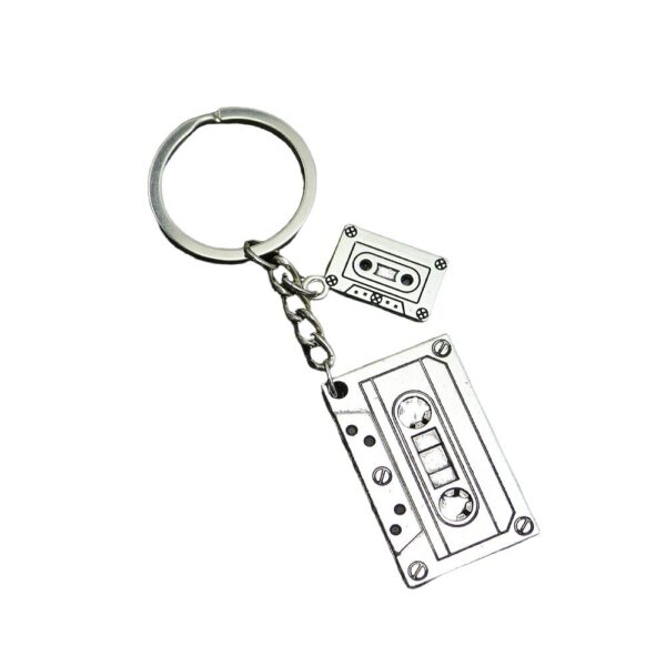 Wholesale Retro Cassette Tape Keychain Pendant Zinc Alloy Car Key Accessory