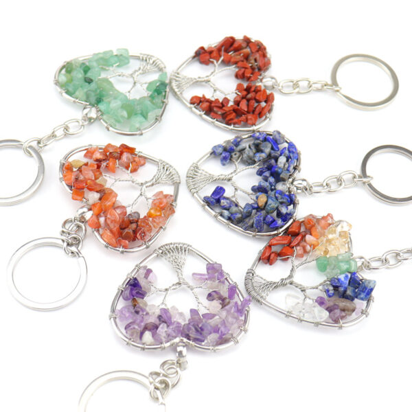 oly-55233861e5434373f0d1a33af498cf3f Wholesale Trendy Heart Shape Tree of Life Keychain Metal Crystal Bag Charm Car Accessory