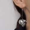 Wholesale Silver Heart Shaped Earrings for Women Elegant Fashion Jewelry Gift