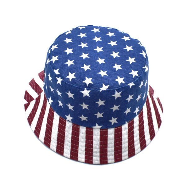 Wholesale American Flag Print Fisherman Hat for Women Sun Protection Canvas Bucket Hat Summer Everyday Wear