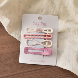 7 # Pink 8-character fine plaid-4pcs