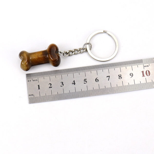 Wholesale Pastoral Style Bone-Shaped Obsidian Semi-Precious Stone Keychain Pendant DIY Jewelry Accessory Gift