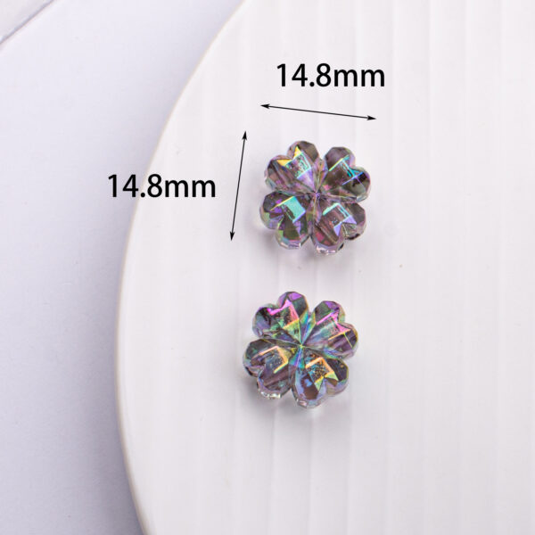 oly-5559b0f49307d249c6a8248f8447d441 Wholesale Electroplated Acrylic Clover Loose Beads for DIY Phone Chains Car Hanging Decorative Accessory