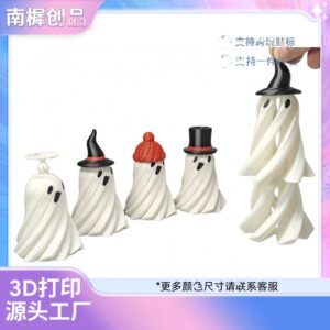 Wholesale 3D Halloween Ghost Pumpkin Resin Incense Burner Red Hat Spinning Ghost Desktop Ornament for Wedding Gift