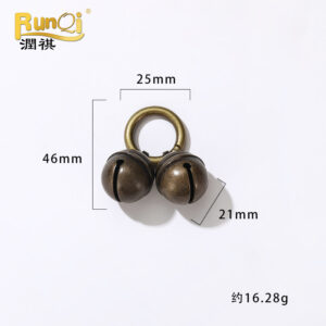 25mm spring buckle 2 brass bells bronze color