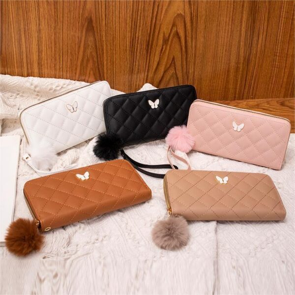 oly-558887851c5ebc3dffadde298d771c73 Wholesale PU Leather Embroidered Butterfly Wallet Women's Long Purse for Gift Resale