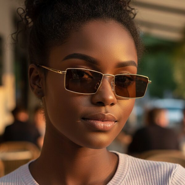Wholesale Gold Metal Frame Sunglasses UV400 Gray Lenses Boutique Resale