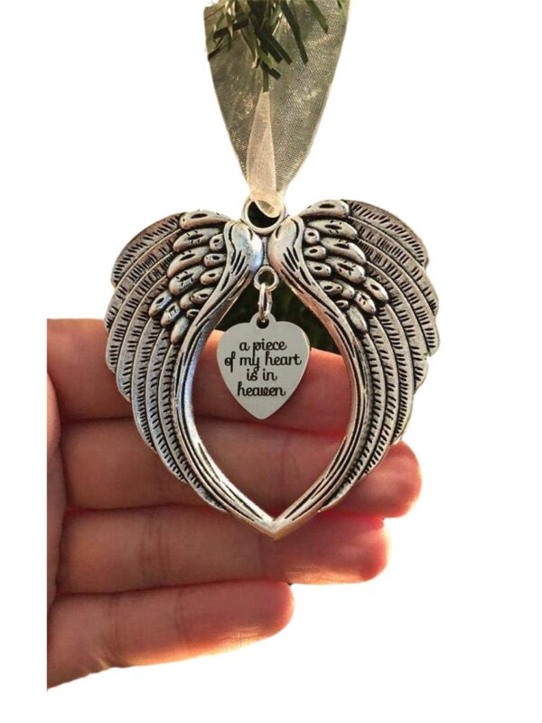 Wholesale Alloy Angel Wings Keychain European Style Memorial Ornament for Christmas Tree, Gift Resale Boutique