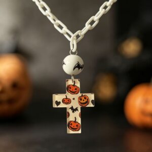 White cross necklace