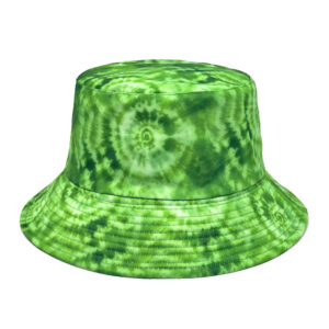 Wholesale Tie Dye Bucket Hat Green Sun Protection Unisex Outdoor Beach Hat for Resale
