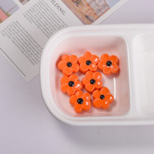 Orange ink flowers