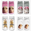 oly-5627dbb45bed292b042b325c334f89b9 Wholesale 3D Hamster Print Short Socks Trendy Animal Design, Antibacterial Polyester Cotton For Women