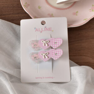 4 # Pink plaid 3-piece love-2pcs