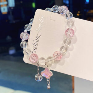 Pink butterfly ice transparent bracelet (bag)