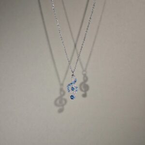 Wholesale Trendy Rhinestone Music Note Necklace Layering Jewelry Fashion Accessory for Resale