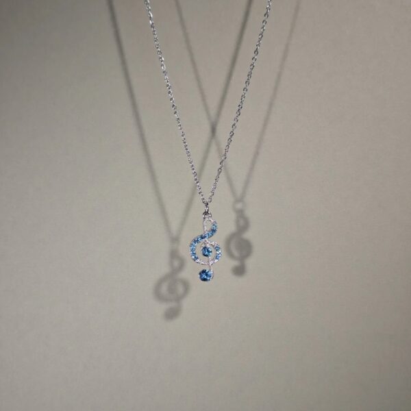 Wholesale Trendy Rhinestone Music Note Necklace Layering Jewelry Fashion Accessory for Resale