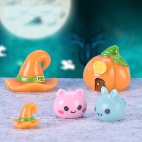 Wholesale Halloween Resin Decorations Cute Pumpkin Ghost Vampire Figurines for Cake Car Home Decor Gift