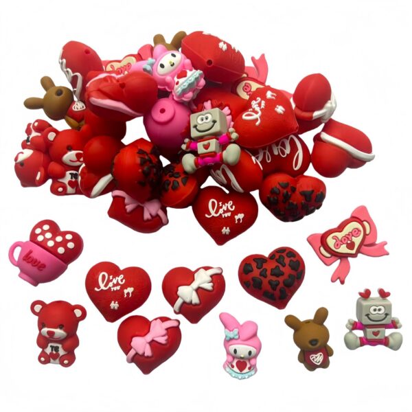 oly-56950ef1e0001a559ef6c0ffa0e021ca Wholesale 3D Heart Silicone Beads for Baby Teething Chain DIY Craft Jewelry Accessory OLY Exclusive