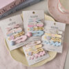 oly-569b60b9d3c904bb6ceb9835317bf5e7 Wholesale Trendy Acrylic Plaid Hair Clip Set 4pcs Duckbill Clips, Fashion Accessory for Everyday Styling or Boutique Resale