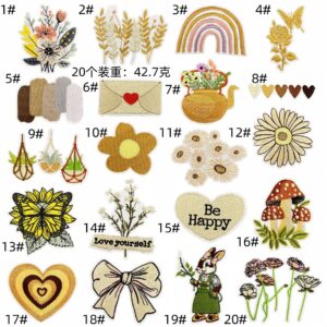 Plant and flower cloth patch set 20 pieces
