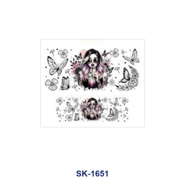 oly-56af72faaaa37bf01e03508154641673 Wholesale 8pcs Butterfly Floral Cartoon Character Pattern Mini Cup Keychain Sticker