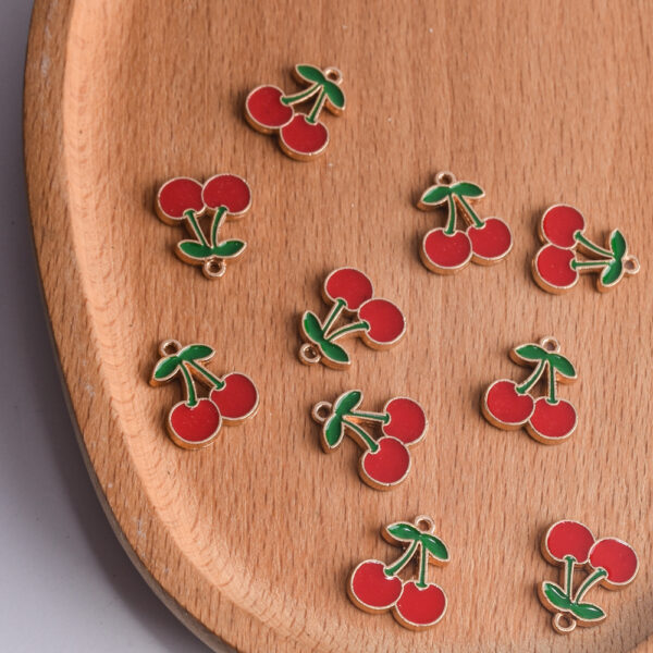 oly-56b51c8e6cb206770167b7370691ec03 Wholesale Alloy Baked Red Cherry Pendant Trendy Jewelry Accessory for DIY Bag Charm Keychain