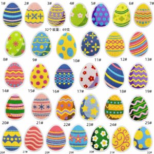Easter egg cloth stickers set of 32 pieces