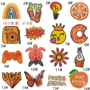 Orange cloth stickers 16 pieces