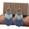 oly-56c23608533977a193021b059e20eaad Wholesale Retro Denim Style Leather Leaf Fringe Earrings - Fashion Accessory for Boutique Resale