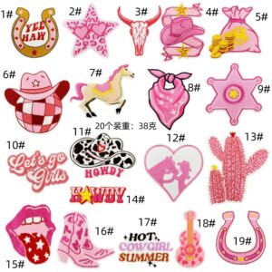 Western cowgirl cloth patch set of 19 pieces