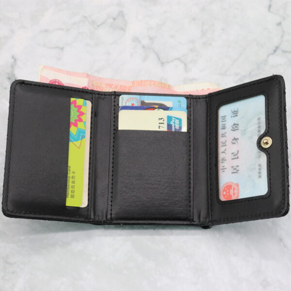 oly-56ed5fd123e412f170021bb6535472ef Wholesale Modern PU Leather Tri Fold Wallet with Braided Pattern White Boutique Resale